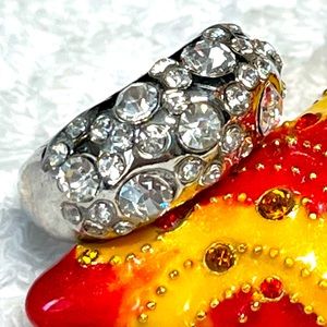 Pretty silver dome ring -bright and shiny -New